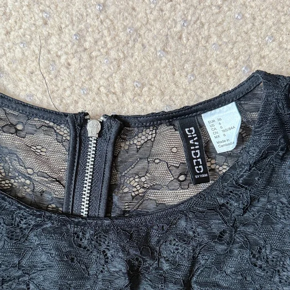 Divided Black Lace Kids Formal Dress - Picture 2 of 6